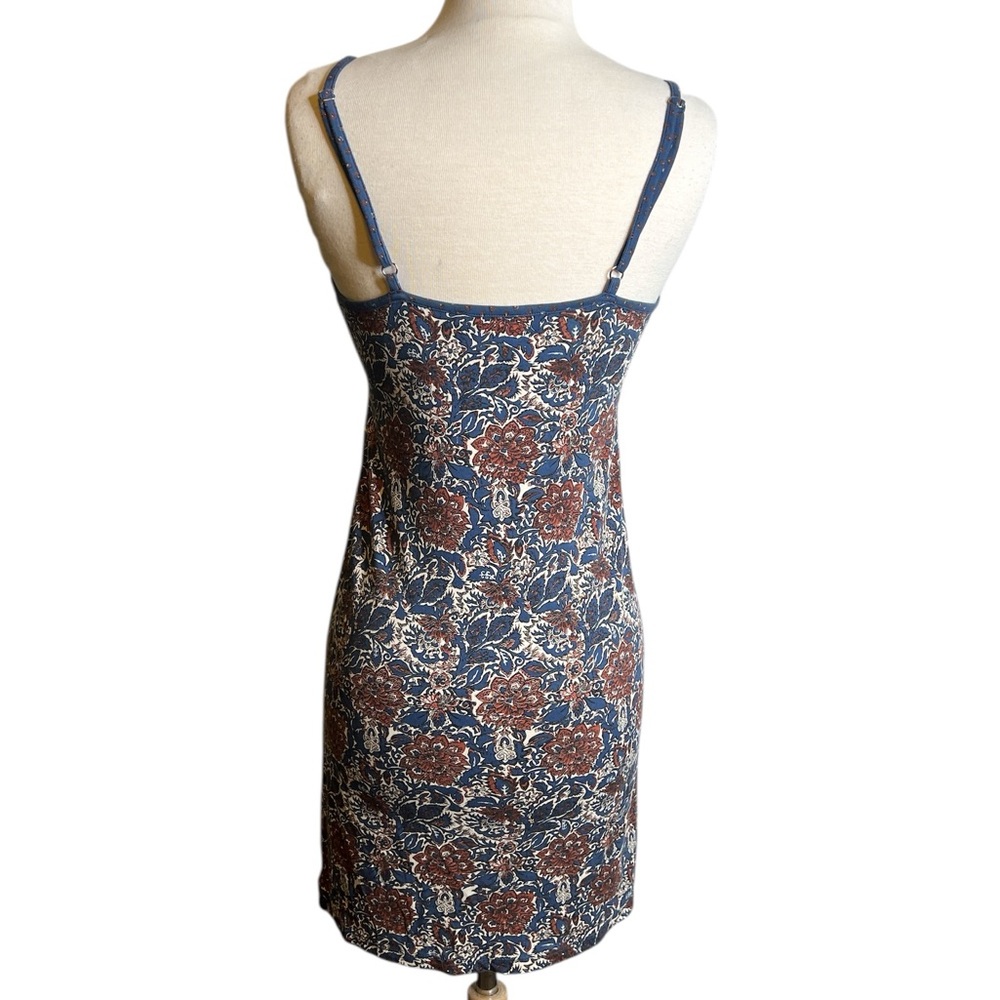 Peruvian Connection Sleeveless Blue and Cream Dress - Picture 2 of 6